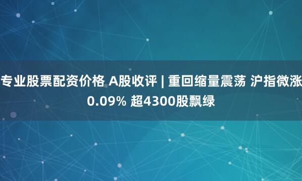专业股票配资价格 A股收评 | 重回缩量震荡 沪指微涨0.09% 超4300股飘绿